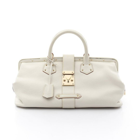Louis Vuitton Angenieux GM Handbag Leather Suhali Ivory White - Picture 1 of 7